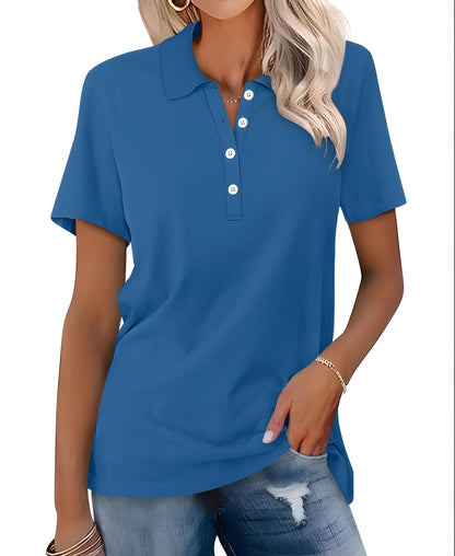 Glenna - Lässiges, schmal geschnittenes Kurzarm-Poloshirt für Damen