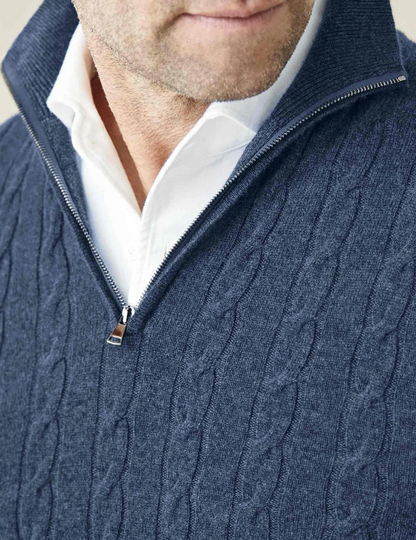 Zephyr - Pullover mit Zopfmuster und Reißverschluss