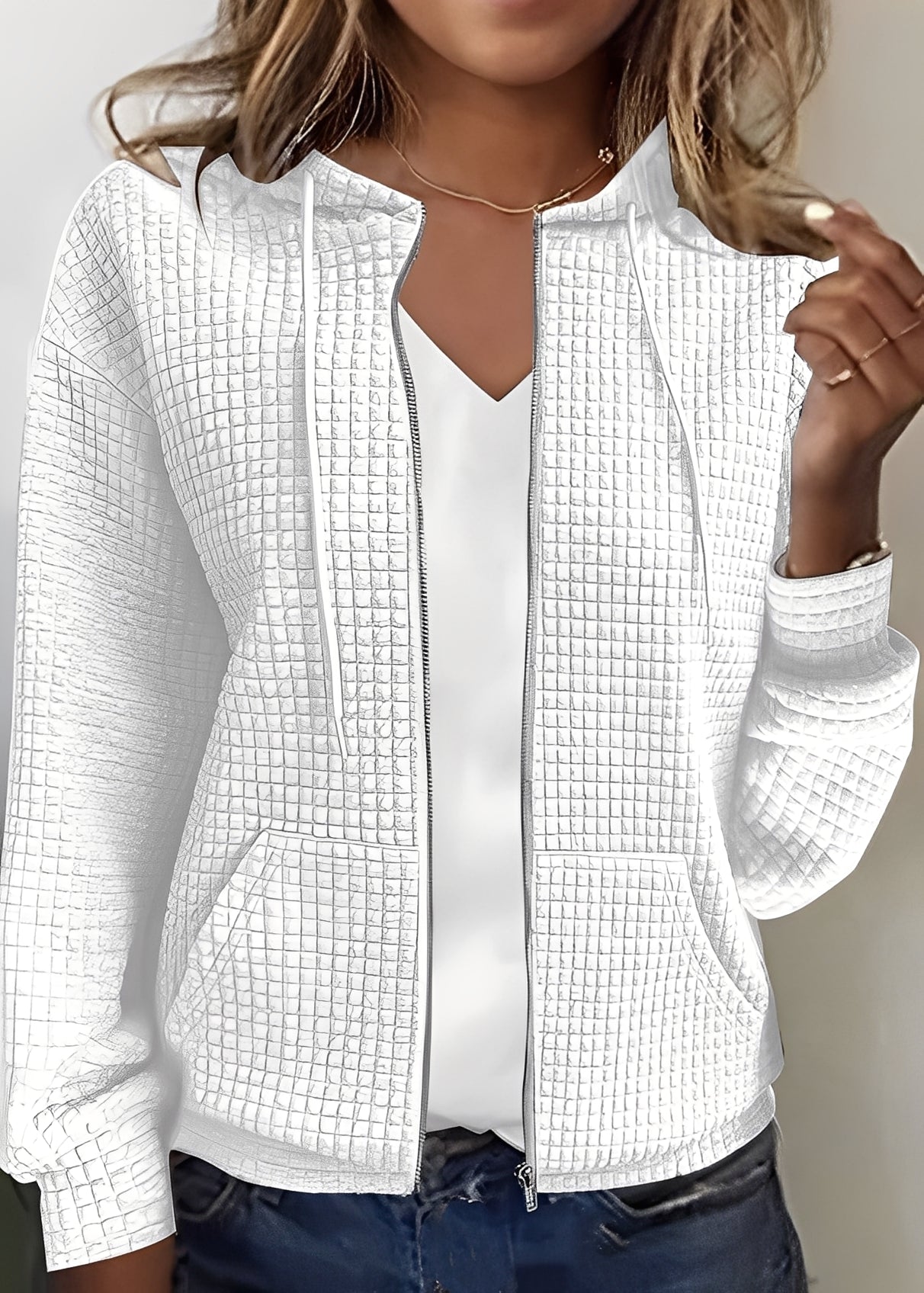 Katherine - Stilvoller Cardigan mit Kapuze und Taschen für Damen