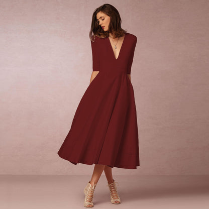 Sharise - Lässiges Kleid mit V-Ausschnitt für Damen
