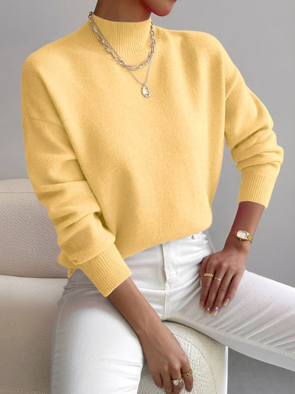 Roxana - Eleganter Strickpullover mit halbem Kragen für Damen