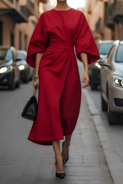 Nicole - Stilvolles Midikleid mit Laternenärmeln für Damen