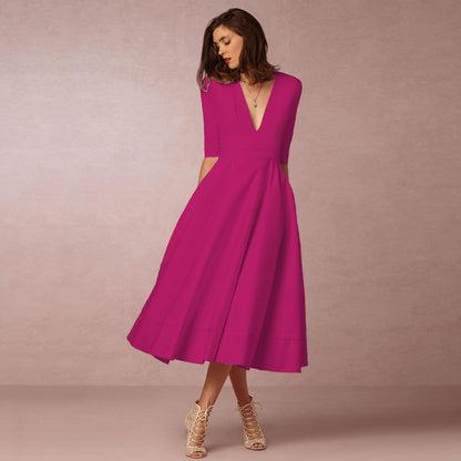 Sharise - Lässiges Kleid mit V-Ausschnitt für Damen