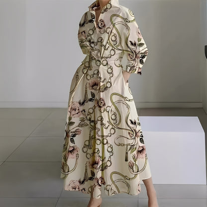 Lavina - Lockeres Langarmkleid mit Taschen für Damen