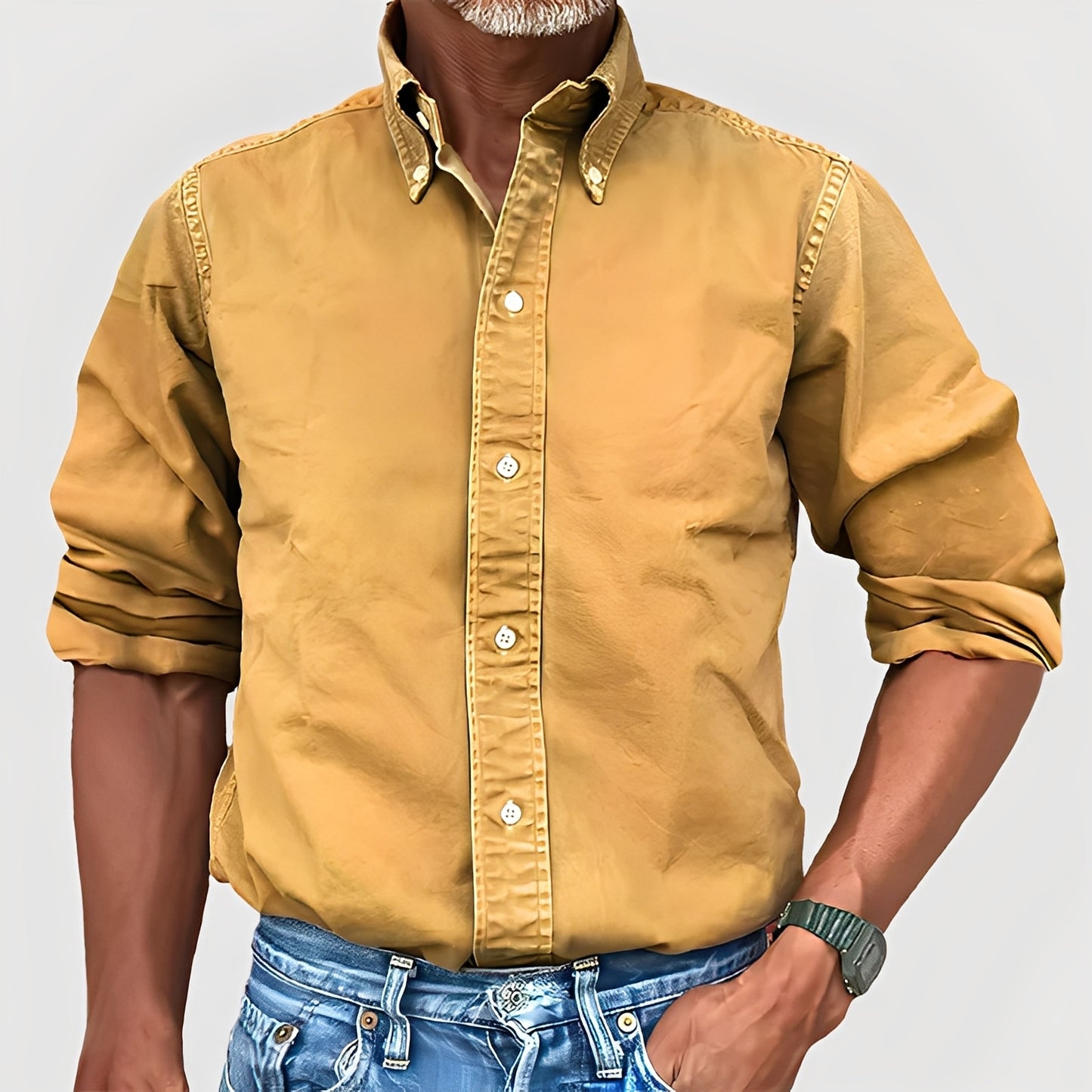 Micheal - Bequemes Freizeithemd mit langen Ärmeln für Herren