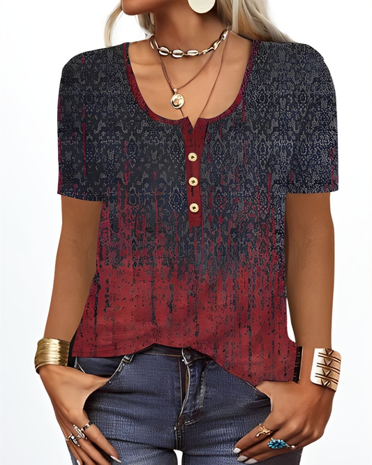 Charlee - Lockere Boho-Bluse mit V-Ausschnitt für Damen