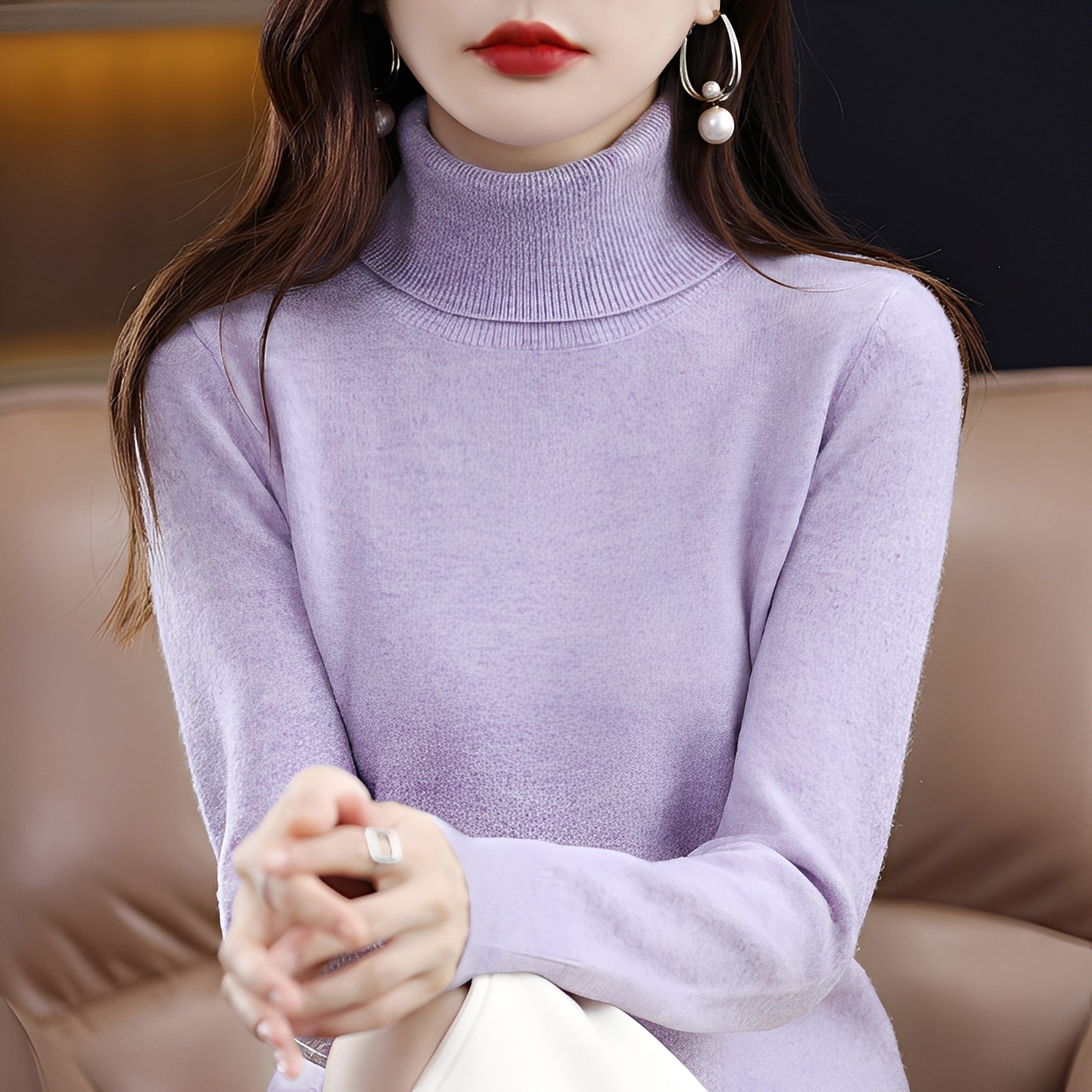 Jocelin - Schlanker Rollkragenpullover für Damen