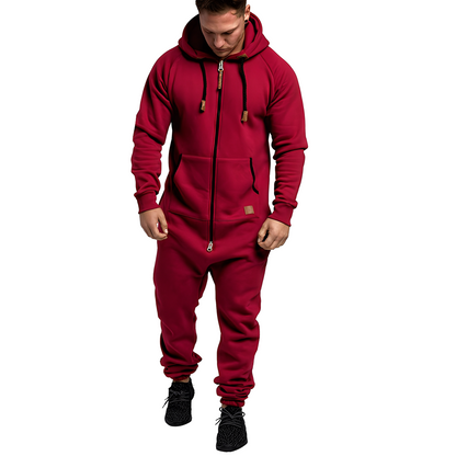 Benson - Lässiger Fleece-Jumpsuit mit Kapuze für Herren