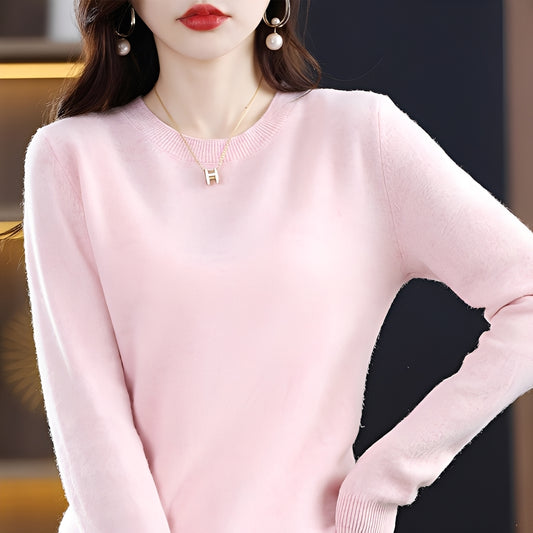 Julia - Eleganter, schmal geschnittener Wollpullover für Damen