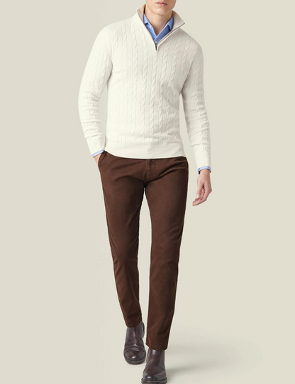 Zephyr - Pullover mit Zopfmuster und Reißverschluss