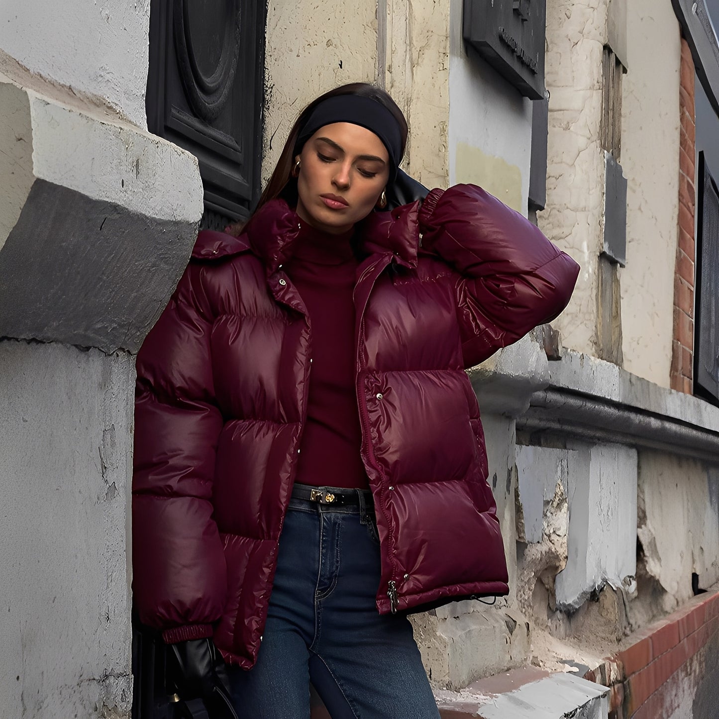 Rozanne - Dicke Steppjacke mit abnehmbarer Kapuze für Damen