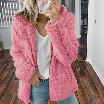 Blaire - Lässige Teddyfell-Kapuzenjacke für Damen