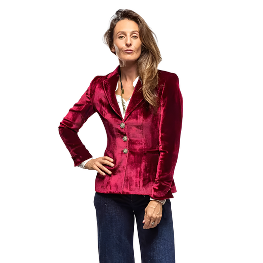 Martha - Klassischer Blazer mit Reverskragen aus Samt für Damen