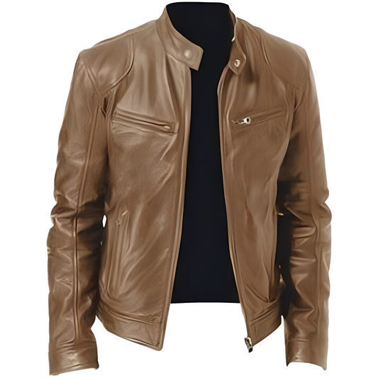 Crawford - Lässige, schmal geschnittene Lederjacke für Herren