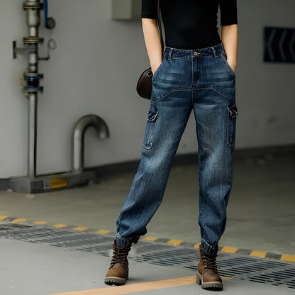 Kristal - Jeanshose aus Baumwolle mit mehreren Taschen für Damen