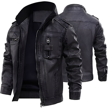 Kevin - Klassische Lederjacke mit Taschen für Herren