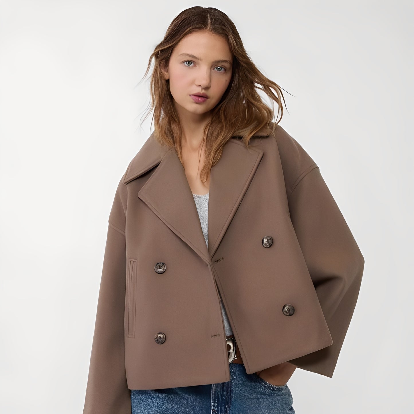 Abegail - Lässige, locker sitzende kurze Jacke für Damen