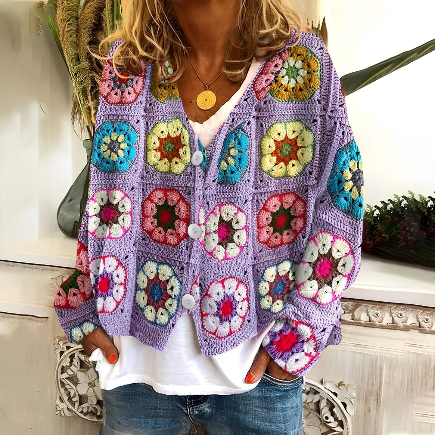 Nydia - Lässiger, weicher Pullover mit Aufdruck für Damen