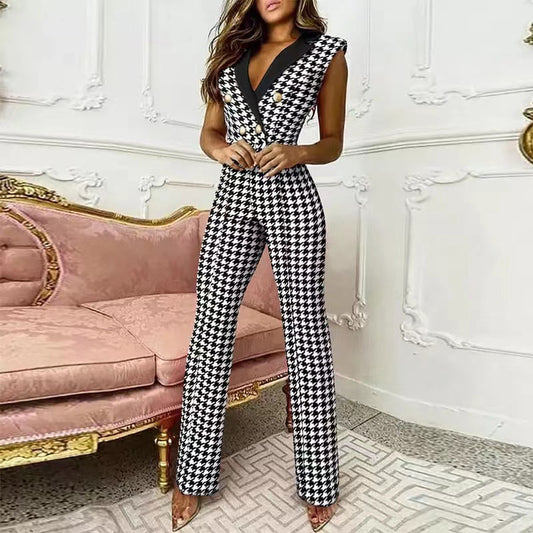 Kianna - Ärmelloser Jumpsuit mit V-Ausschnitt für Frauen