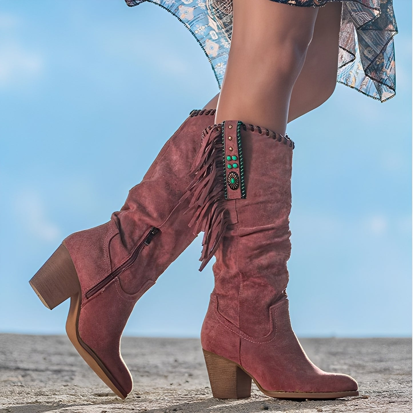 Ronnette - Lässige Leder-Cowboystiefel für Damen