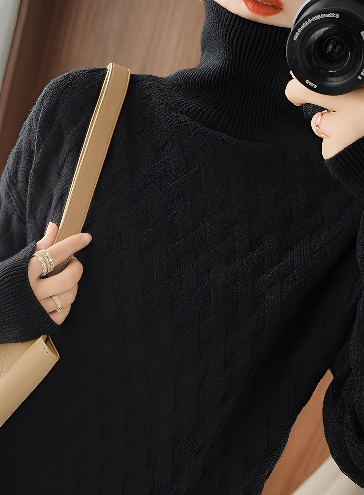 Ryanne - Lässiger Rollkragenpullover aus Kaschmir für Damen