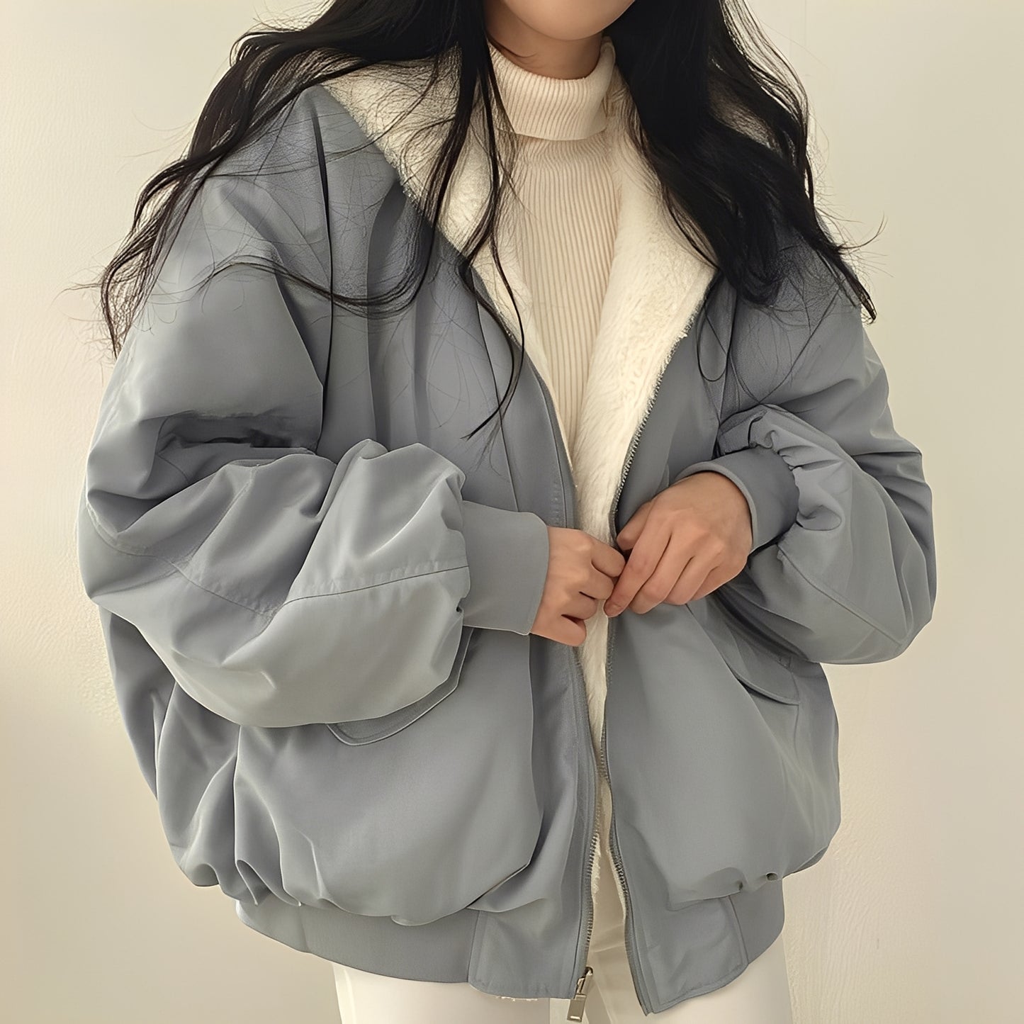 Jasmine - Moderner, dicker, lockerer Mantel für Damen