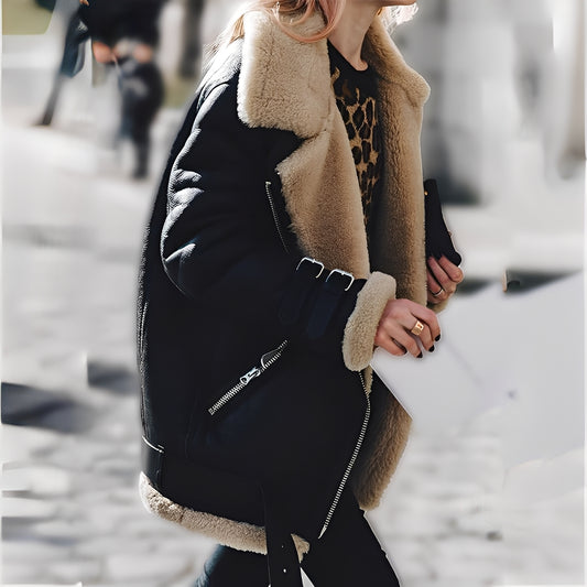 Cassandra - Dicke Woll-Wildlederjacke für Damen