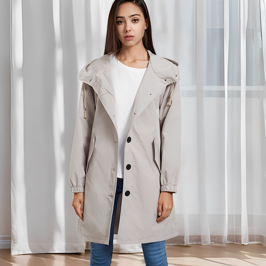 Vivyan - Lässige wasserdichte Jacke mit Kapuze für Damen