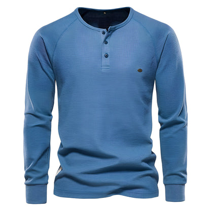 Joachim - Herren-Shirt mit langen Ärmeln aus Waffelstoff