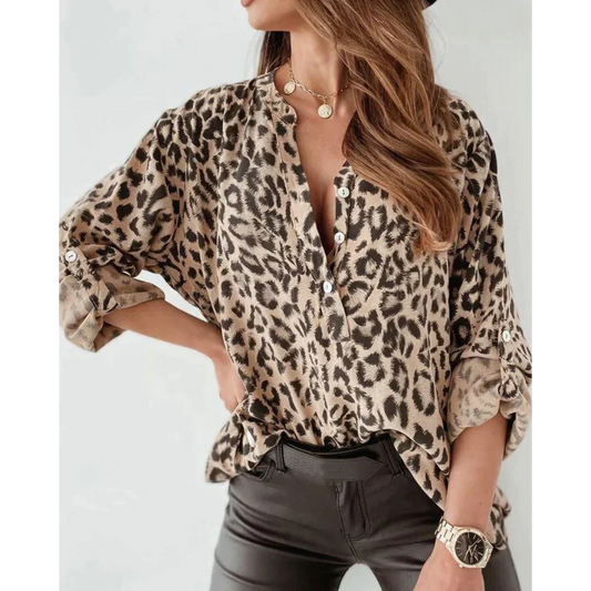 Shelia - Langärmliges Shirt mit Leopardenmuster für Damen