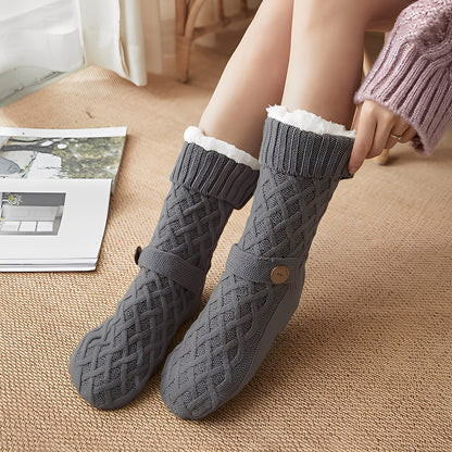 Lavina - Stilvolle, mit Fleece gefütterte Wollsocken für Damen