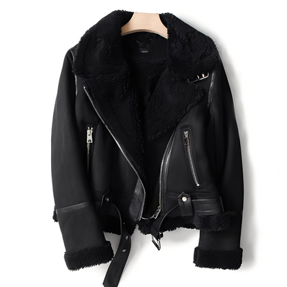 Marianne - Stilvolle Lederjacke aus Wildleder mit Gürtel für Damen