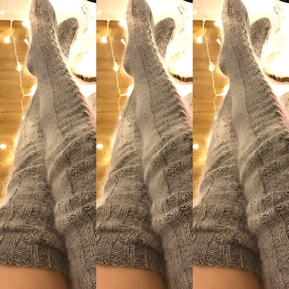 Hailee - Warme Strick-Overknee-Socken für Damen