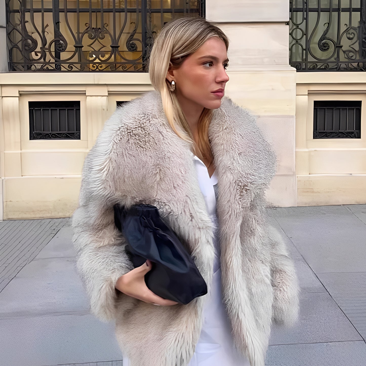 Melany - Eleganter Kunstpelzmantel für Damen