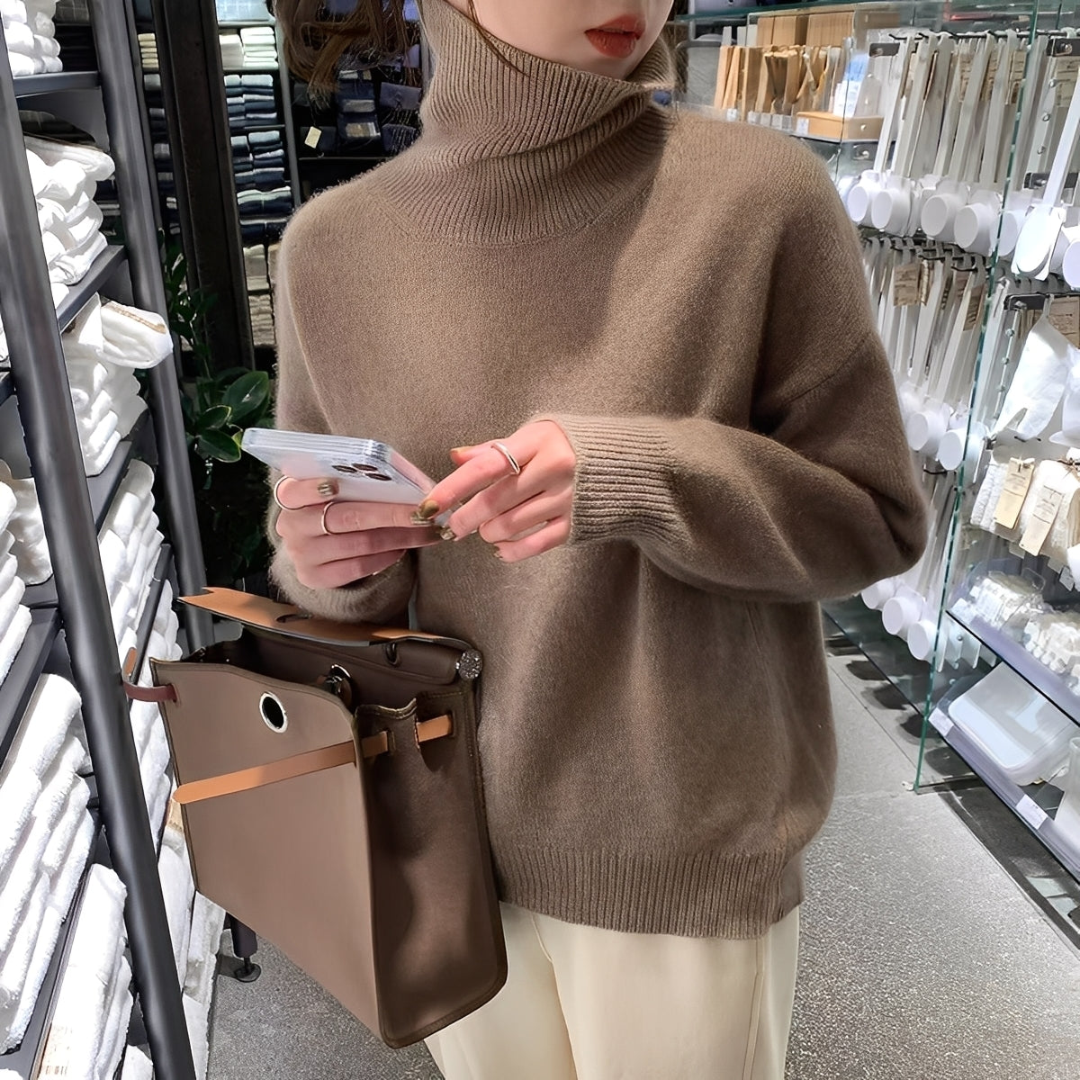 Natalia - Eleganter Rollkragenpullover aus Kaschmir für Damen