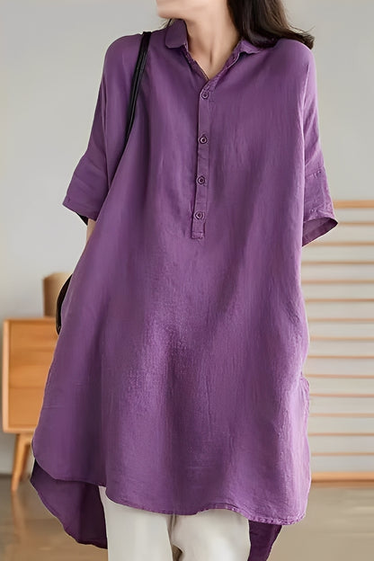 Krystina - Lockeres Leinenhemdkleid für Damen