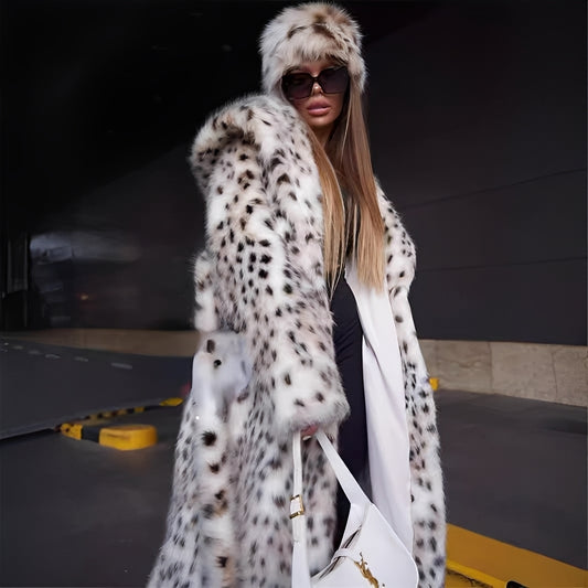 Josceline - Samtiger Schneemantel mit Print für Damen