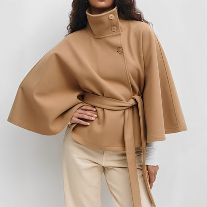 Carine - Damen-Wickeljacke mit hohem Kragen