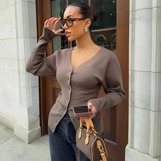 Deziree - Stilvoller, schmal geschnittener Cardigan-Mantel für Damen