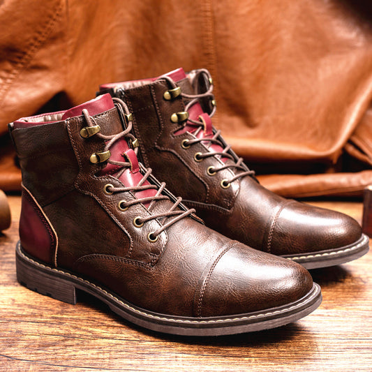 Louis - Retro-Lederstiefel mit Reißverschluss für Herren