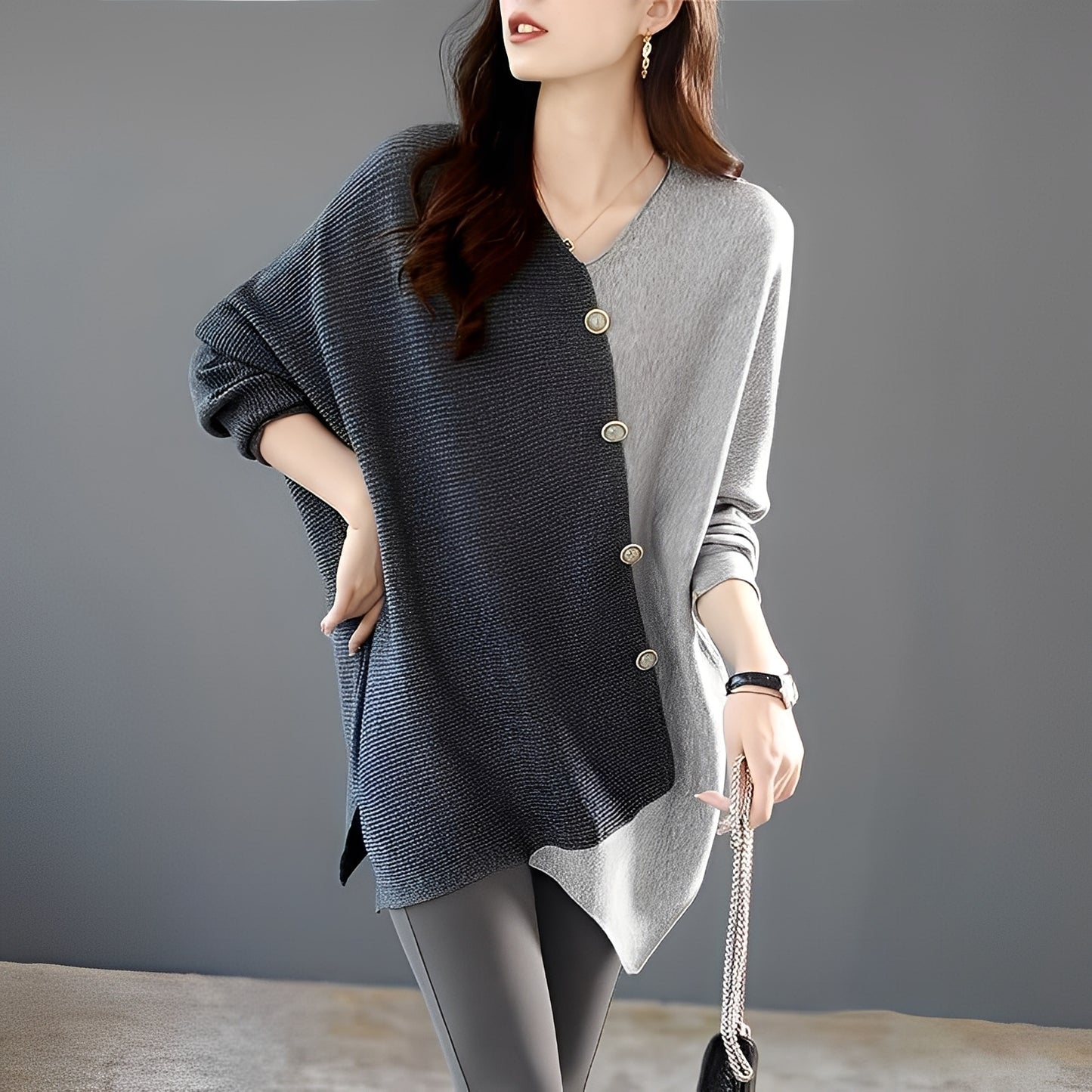 Madilynn - Lässiger Pullover mit Patchwork-Design für Damen