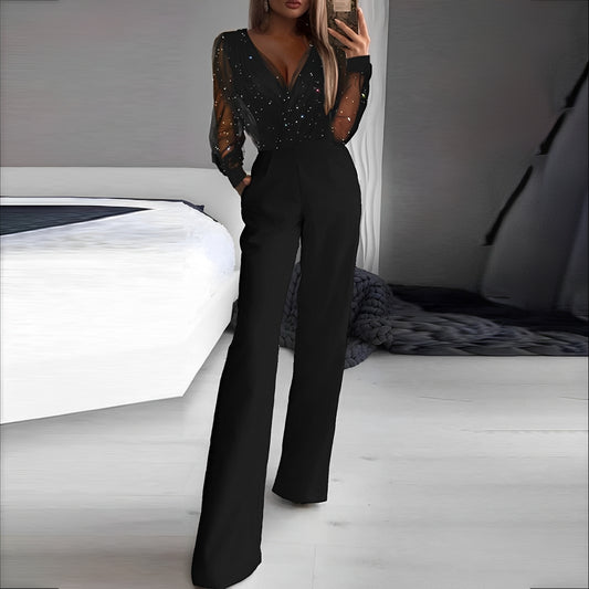 Catherina - Eleganter Jumpsuit mit V-Ausschnitt für Damen