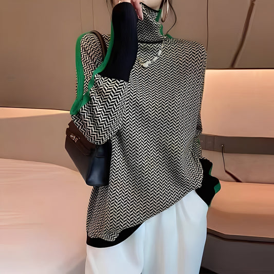 Roxanna - Lässiger, locker geschnittener Streifenpullover für Damen