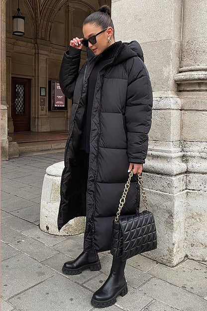 Khloe - Warmer, langer, wattierter Wintermantel für Damen
