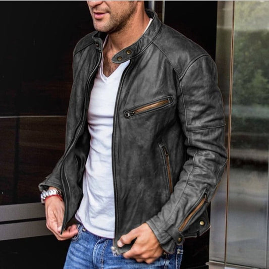 Steve - Stylische und wetterfeste Herren-Lederjacke