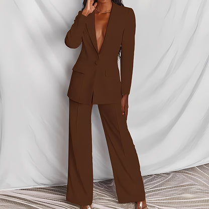 Darcey - Lässiges, formelles Blazer- und Hosen-Set für Damen