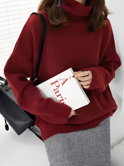 Adrienne - Stilvoller, locker sitzender Kaschmir-Rollkragenpullover
