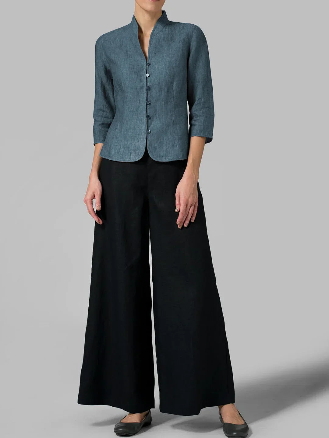 Brynna - Hochwertige Damen Bluse mit Stehkragen