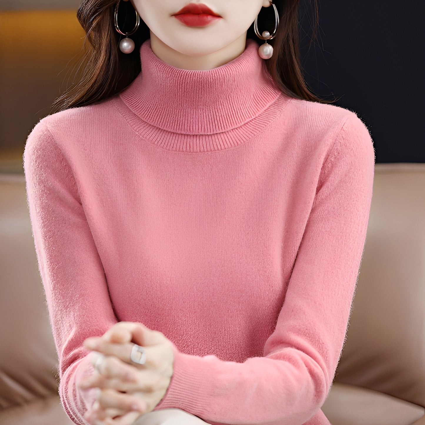 Jocelin - Schlanker Rollkragenpullover für Damen