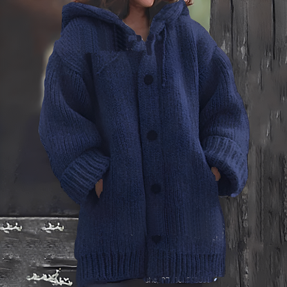 Jaqueline - Gemütliche Strickjacke mit Kapuze für Damen